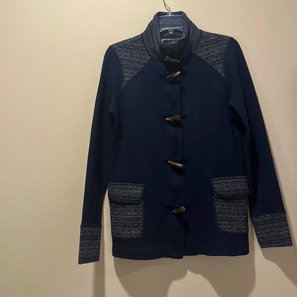 Dakini Wool Coat with Side Pockets and Antler Horn Buttons